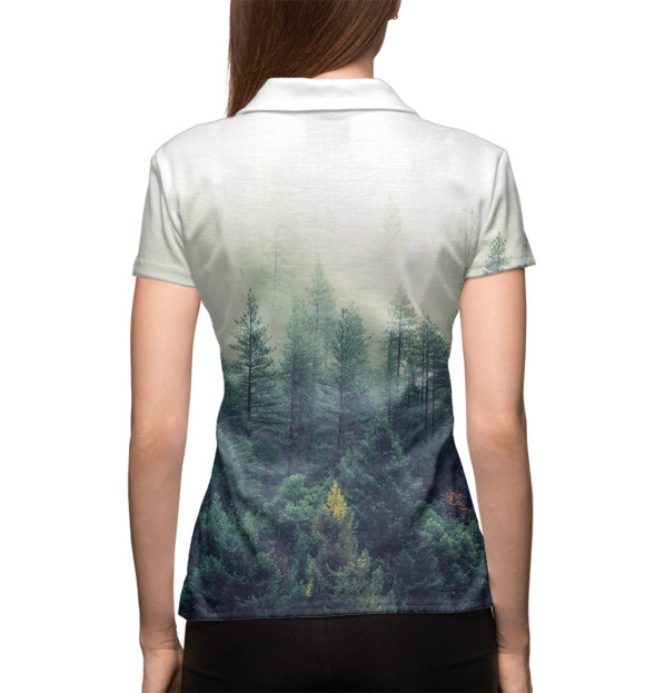 Женское поло с изображением Сибирский лес цвета Белый