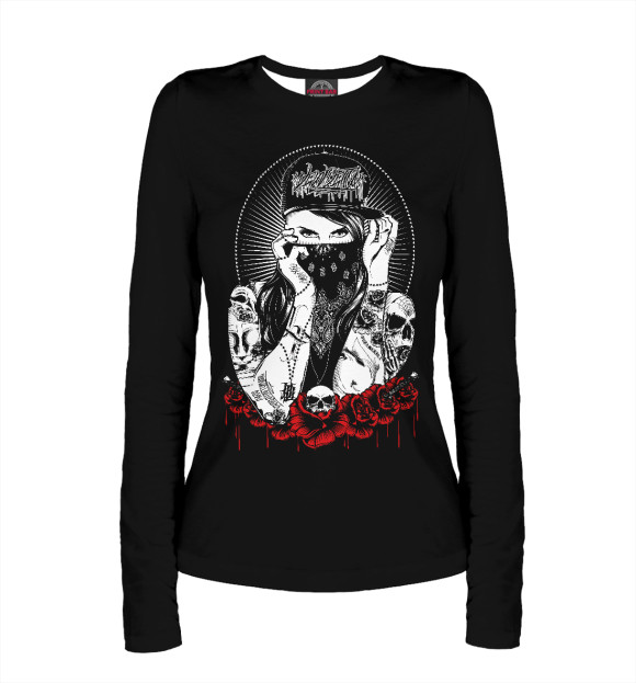 Женский лонгслив с изображением Bad Girl цвета Белый