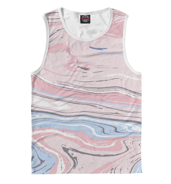 Мужская майка с изображением Разводы цвета цвета Белый