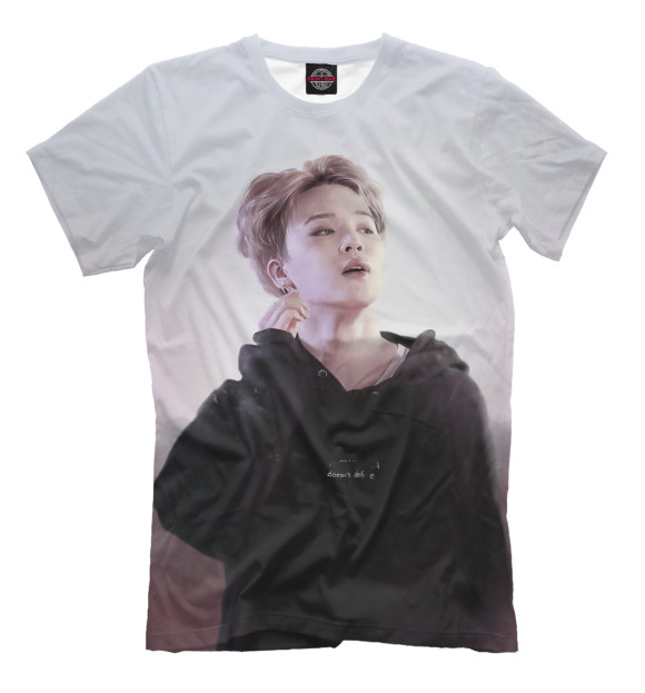 Мужская футболка с изображением BTS Jimin цвета Молочно-белый