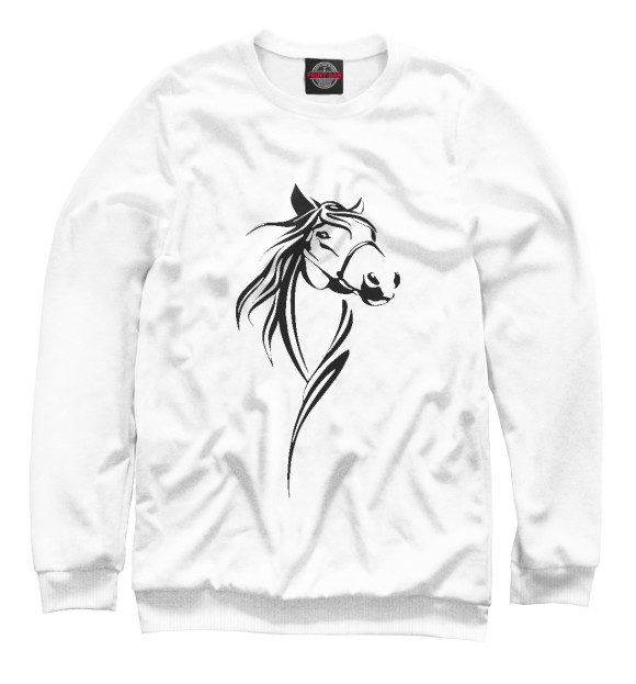 Женский свитшот с изображением Horse цвета Белый