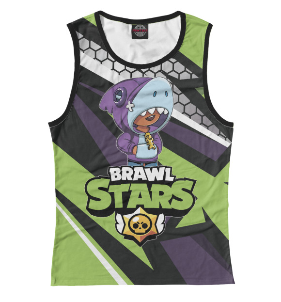 Женская майка с изображением Brawl Stars цвета Белый