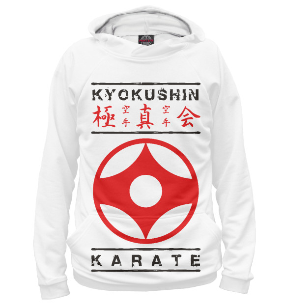 Женское худи с изображением Kyokushin Karate цвета Белый