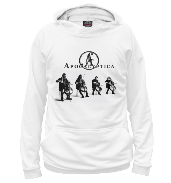 Мужское худи с изображением Apocalyptica цвета Белый
