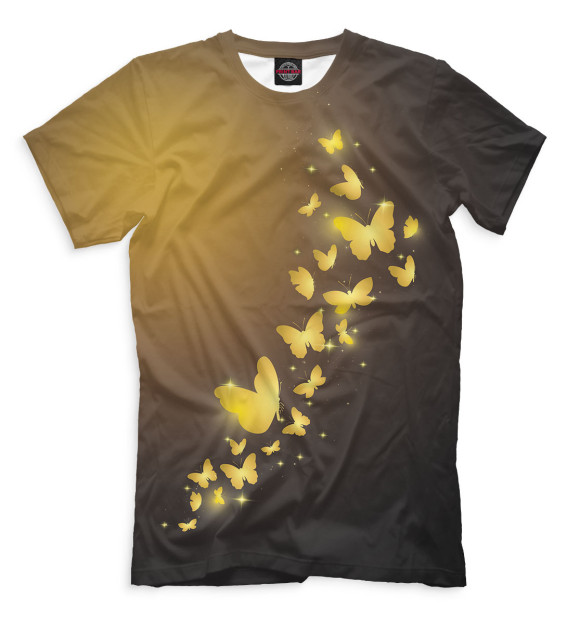 Мужская футболка с изображением Бабочки цвета Молочно-белый