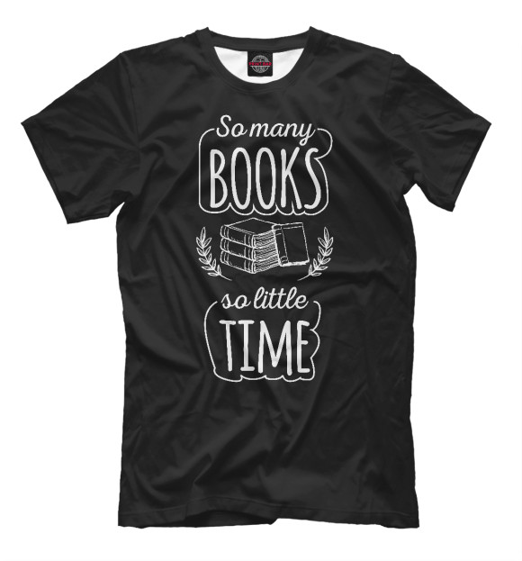 Мужская футболка с изображением Книги цвета Черный