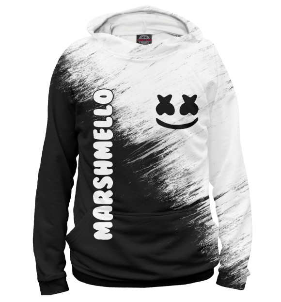 Женское худи с изображением Marshmello цвета Белый