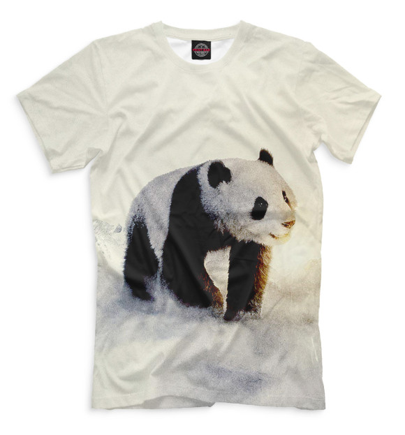 Мужская футболка с изображением Панда цвета Бежевый