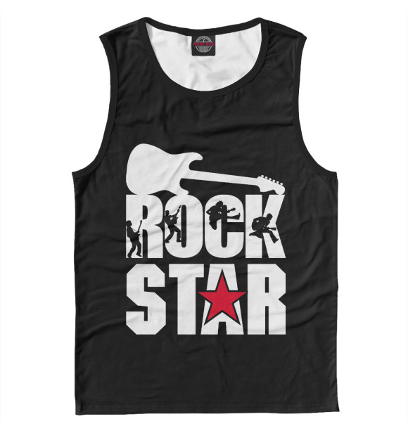 Мужская майка с изображением RockStar цвета Белый