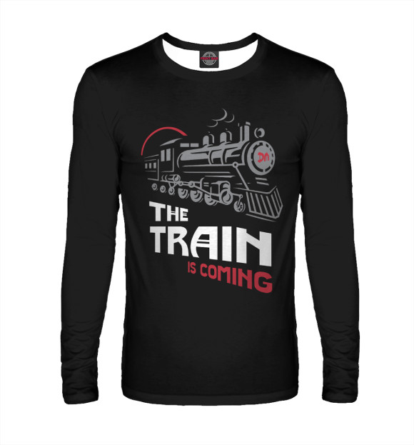 Мужской лонгслив с изображением The Train is Coming цвета Белый