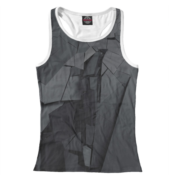 Женская майка-борцовка с изображением Абстрактные миры цвета Белый