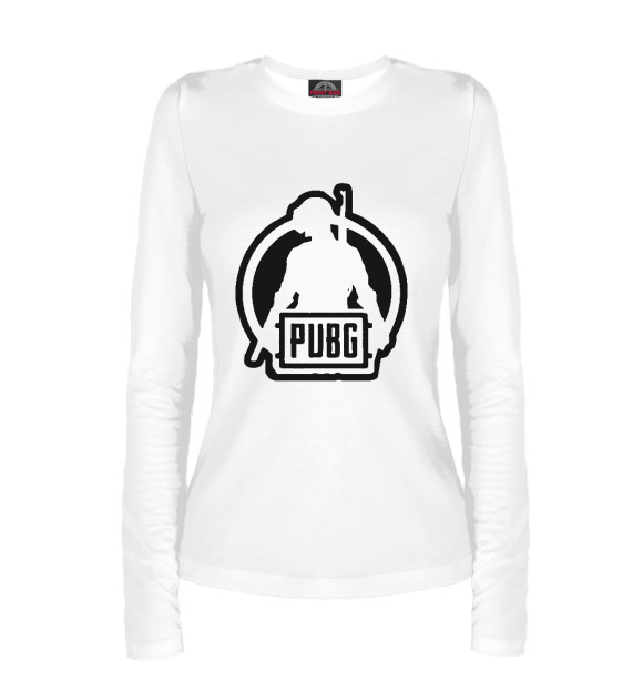Женский лонгслив с изображением PUBG цвета Белый