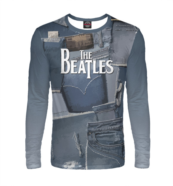 Мужской лонгслив с изображением The Beatles цвета Белый