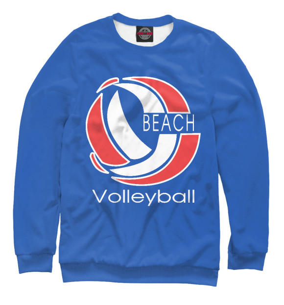 Мужской свитшот с изображением Пляжный волейбол цвета Белый