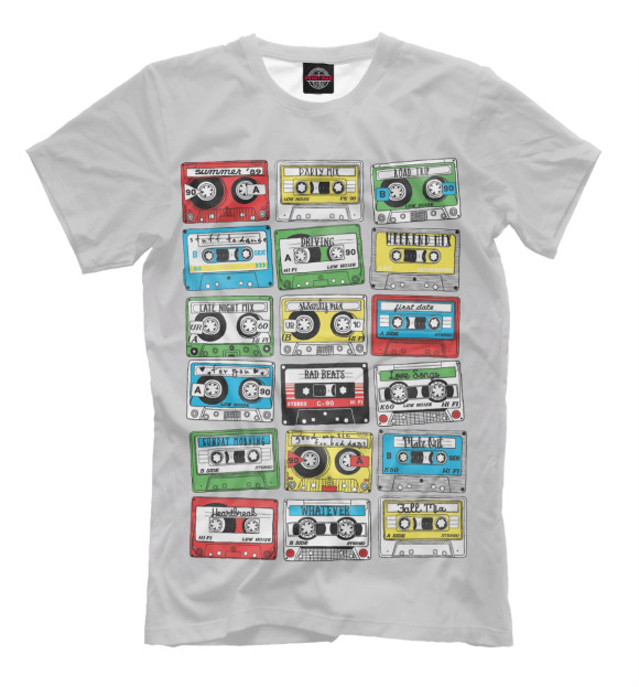Мужская футболка с изображением 80s Tapes цвета Бежевый