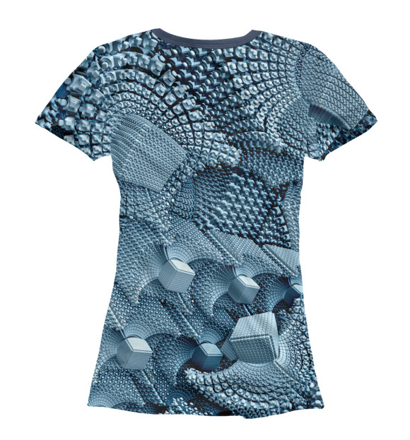 Женская футболка с изображением Абстракция куб 3D цвета Белый
