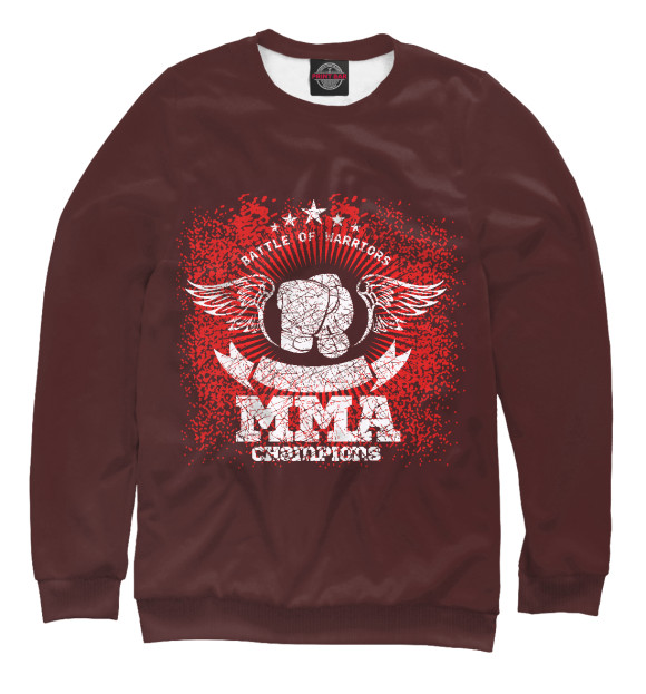 Свитшот для девочек с изображением MMA CHAMPIONS цвета Белый