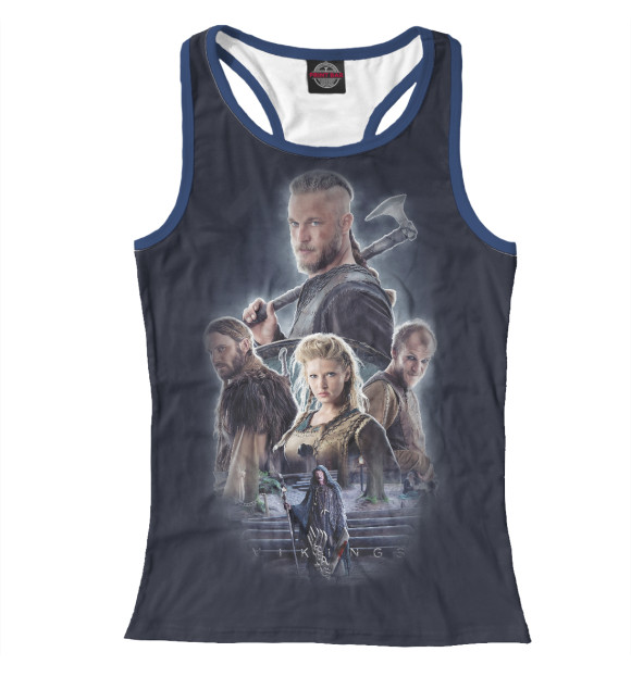 Женская майка-борцовка с изображением Викинги цвета Белый