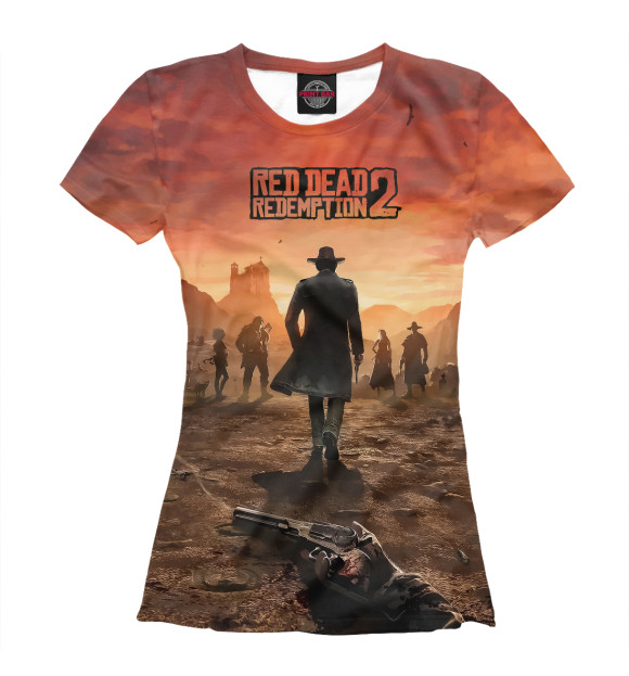 Женская футболка с изображением Дикий запад rdr2 цвета Белый