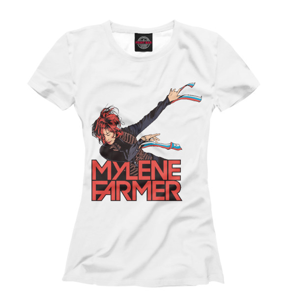 Женская футболка с изображением Mylene Farmer цвета Белый
