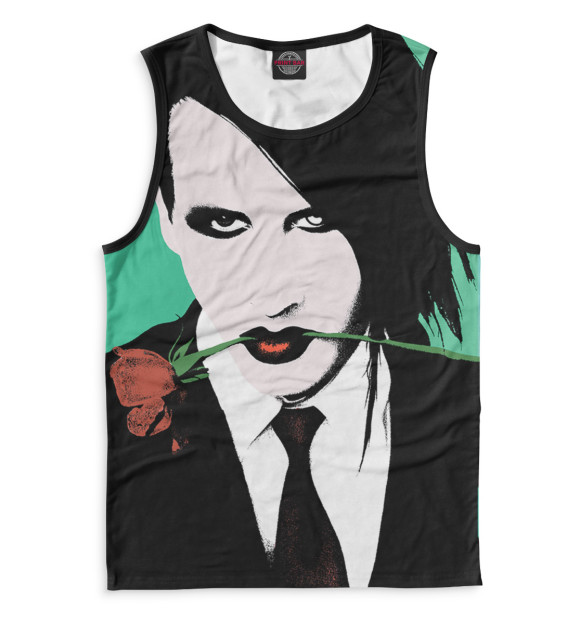 Мужская майка с изображением Marilyn Manson цвета Белый