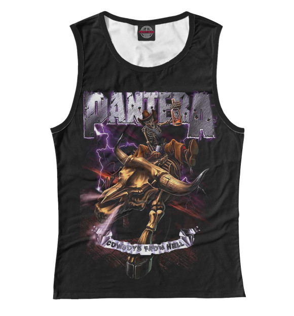 Майка для девочки с изображением Pantera Cowboys From Hell цвета Белый
