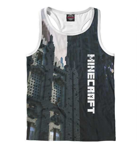 Мужская майка-борцовка с изображением Minecraft цвета Белый