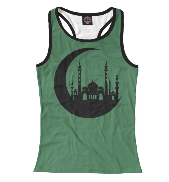 Женская майка-борцовка с изображением Islam цвета Белый