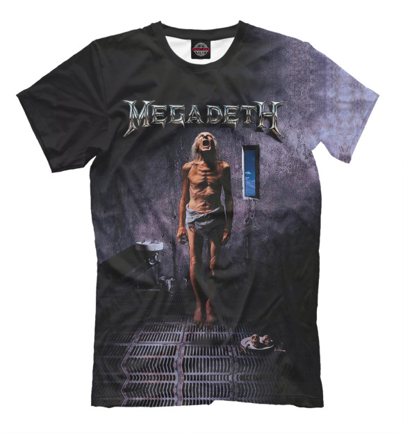 Мужская футболка с изображением Megadeth цвета Черный