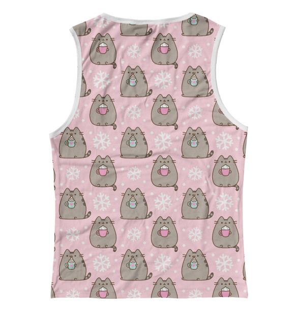 Майка для девочки с изображением Pusheen Уютный Паттерн цвета Белый