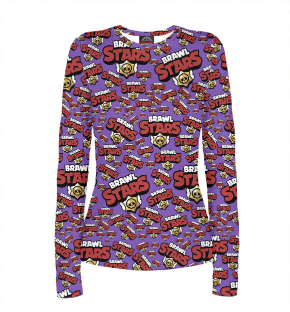 Женский лонгслив с изображением Brawl Stars цвета Белый