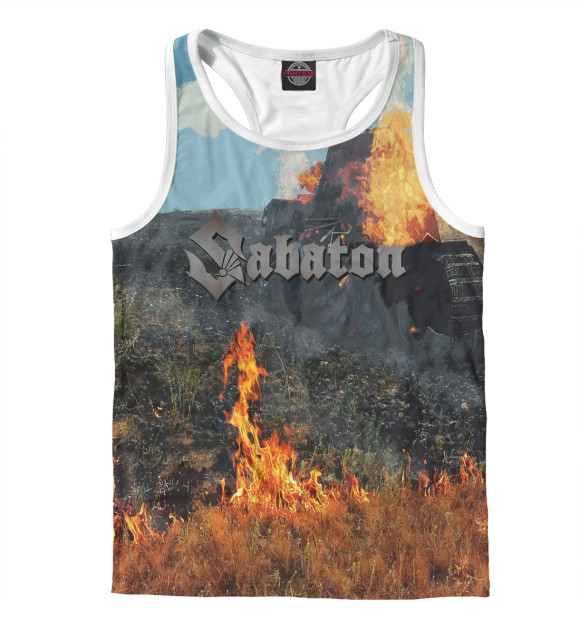 Мужская майка-борцовка с изображением Sabaton цвета Белый