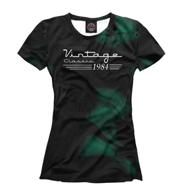 Женская футболка с изображением Vintage 1984 цвета Белый