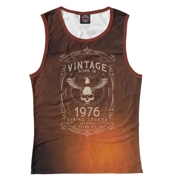 Майка для девочки с изображением Vintage Born In 1976 Living цвета Белый