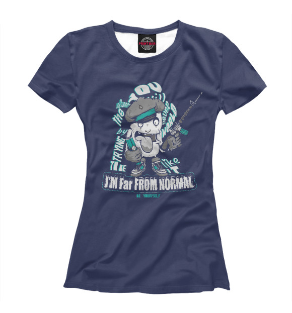 Футболка для девочек с изображением I'm far from normal цвета Белый