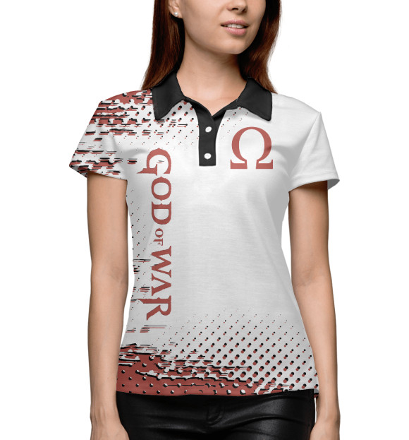 Женское поло с изображением God of War цвета Белый