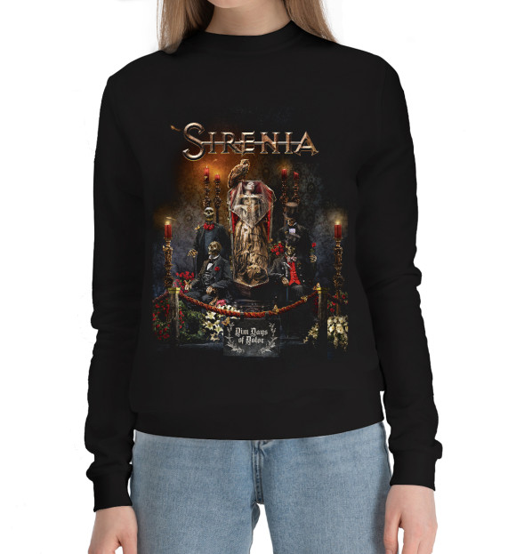 Женский хлопковый свитшот с изображением Sirenia цвета Черный