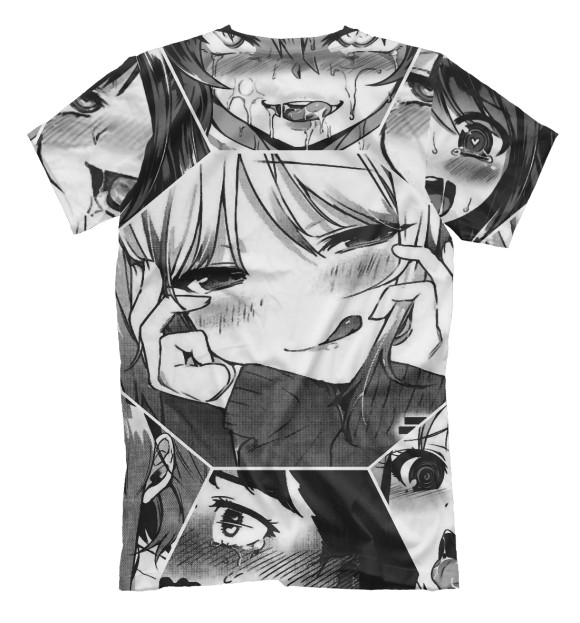 Футболка для мальчиков с изображением Ahegao | Ахэгао цвета Белый