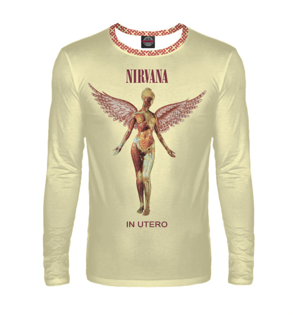 Мужской лонгслив с изображением Nirvana (In Utero) цвета Белый