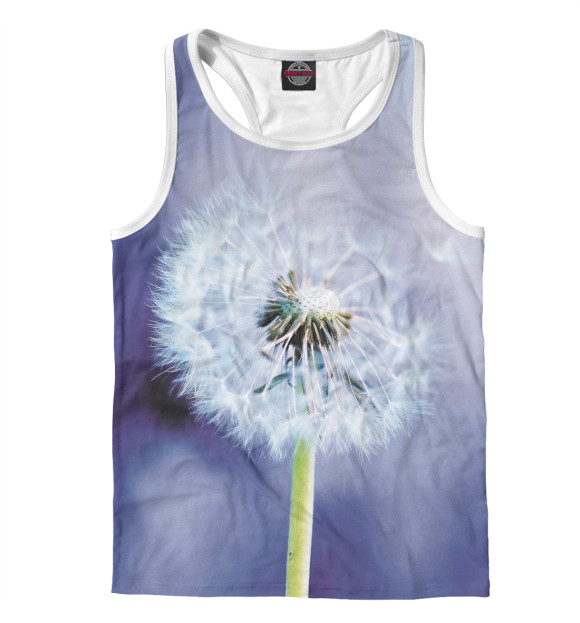 Мужская майка-борцовка с изображением Одуванчик цвета Белый