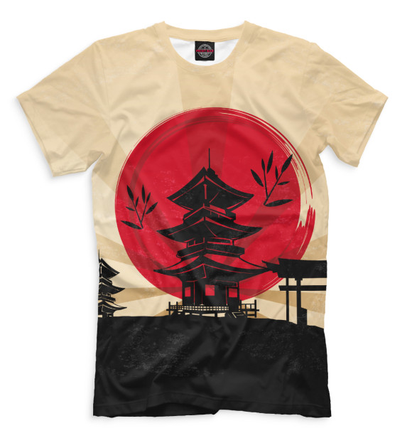 Мужская футболка с изображением Япония цвета Бежевый