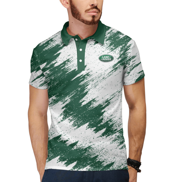 Мужское поло с изображением Land Rover цвета Белый