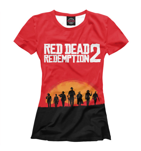 Женская футболка с изображением Red Dead Redemption 2 цвета Белый