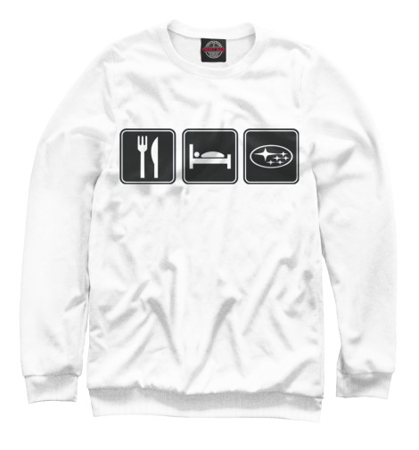 

Свитшоты Print Bar, Белый, Eat, sleep, Subaru