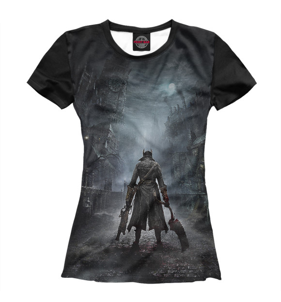 Футболка для девочек с изображением Bloodborne цвета Белый