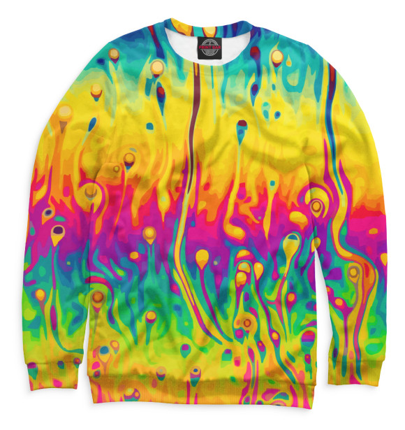 Свитшот для девочек с изображением Психоделика цвета Белый