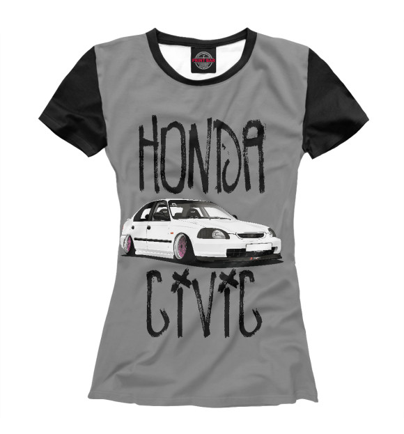Женская футболка с изображением Honda Civic цвета Белый