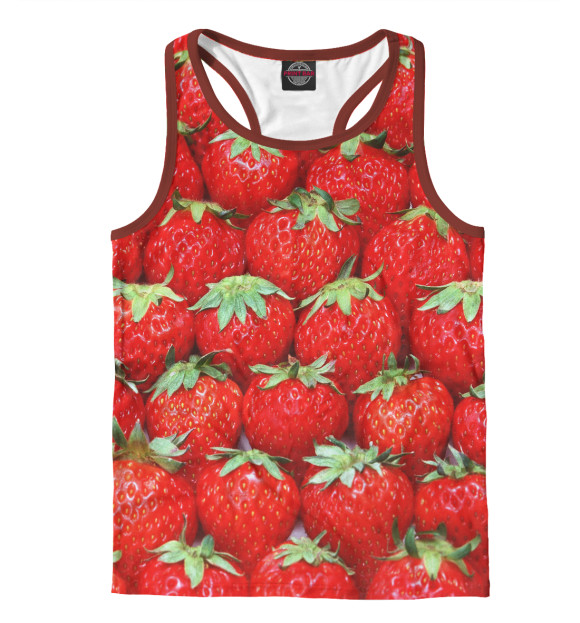 Мужская майка-борцовка с изображением Ягоды цвета Белый