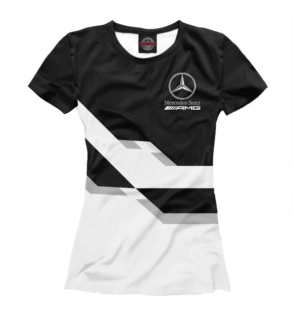 Футболка для девочек с изображением Mersedes-Benz AMG цвета Белый