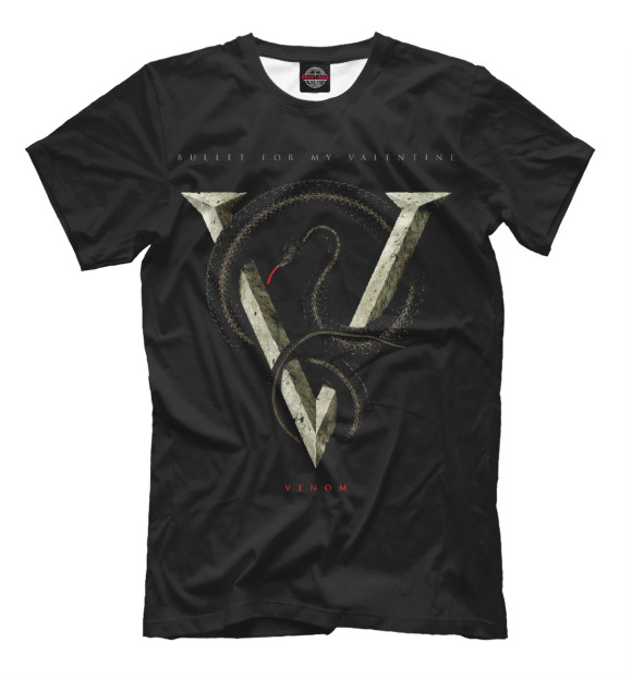 Мужская футболка с изображением Venom цвета Черный